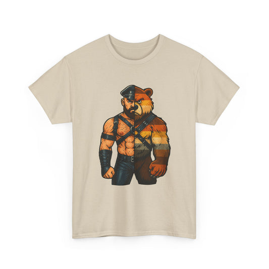 Unique Bear Brotherhood Flag Cotton Graphic Tee