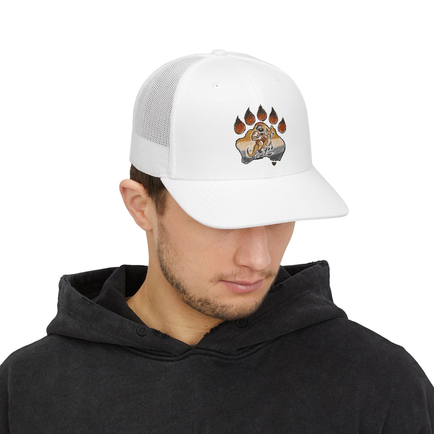Classic White Bear Pride Graphic Mesh Cap