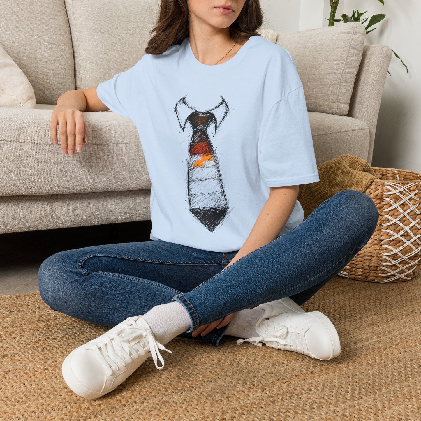 Vibrant Striped Necktie Pride Graphic Top