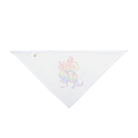 Contemporary Mascot Paw Rainbow Print Puppy Scarf