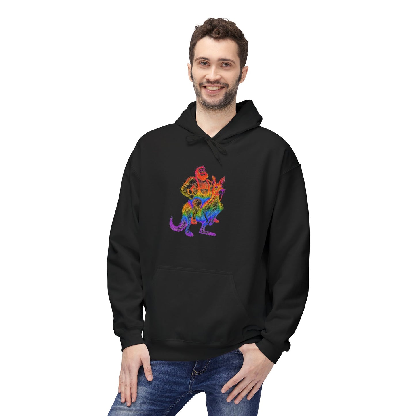 Celeste Rainbow Bear Kangaroo Graphic Hoodie