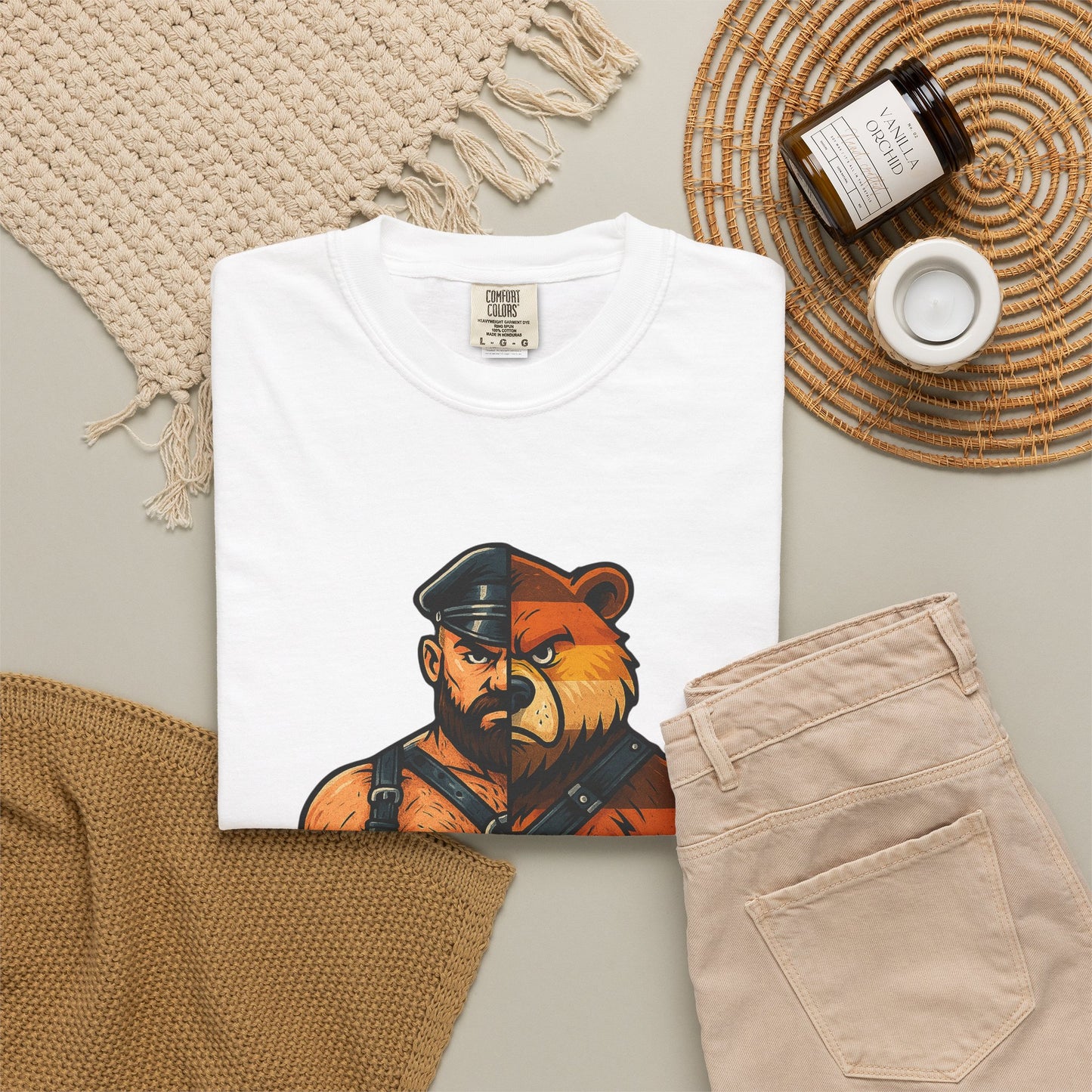 Celeste Bear Brotherhood Split Graphic T-Shirt