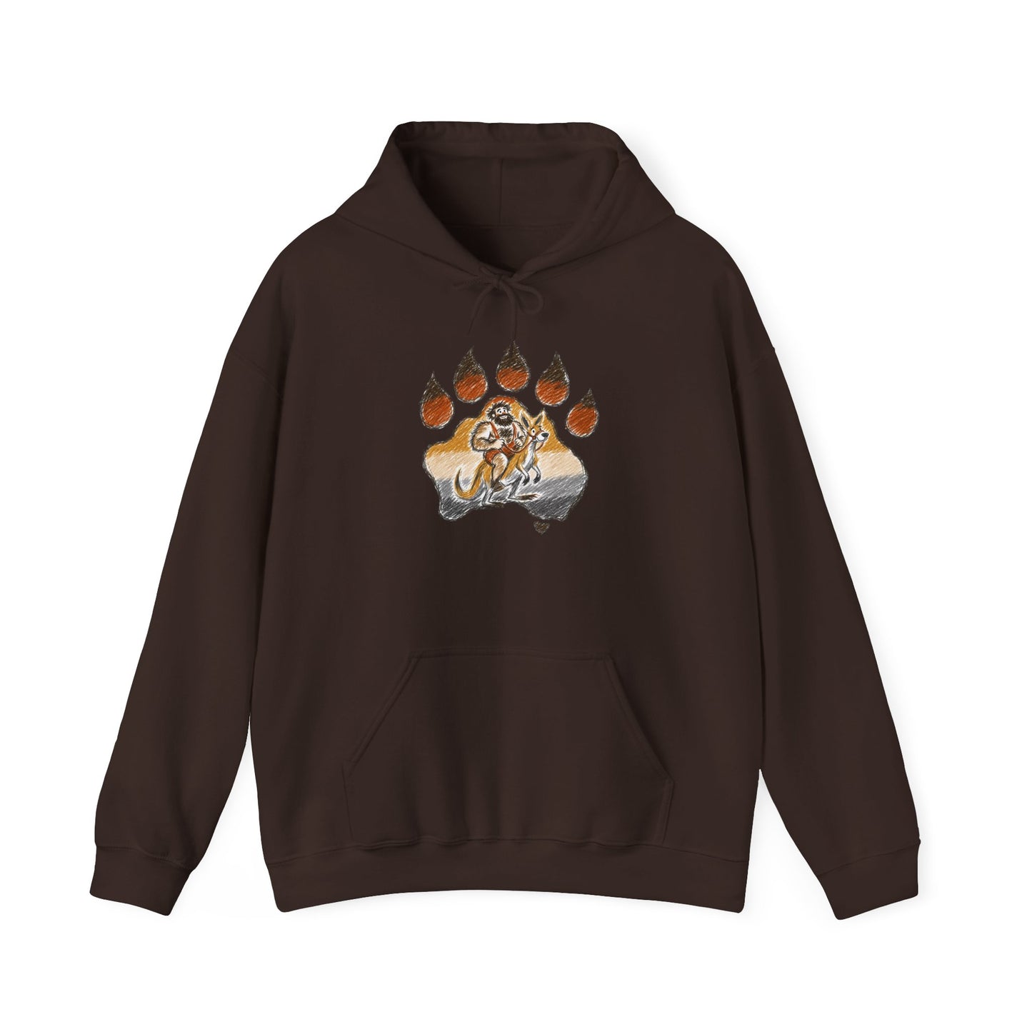 Trendy Australian Mascot Print Pullover Hoodie