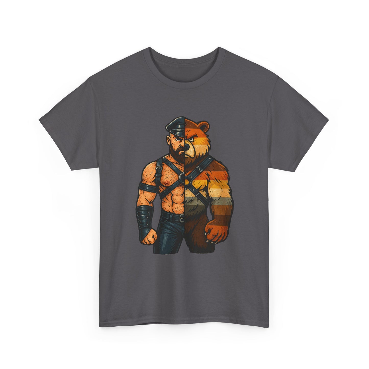 Unique Bear Brotherhood Flag Cotton Graphic Tee