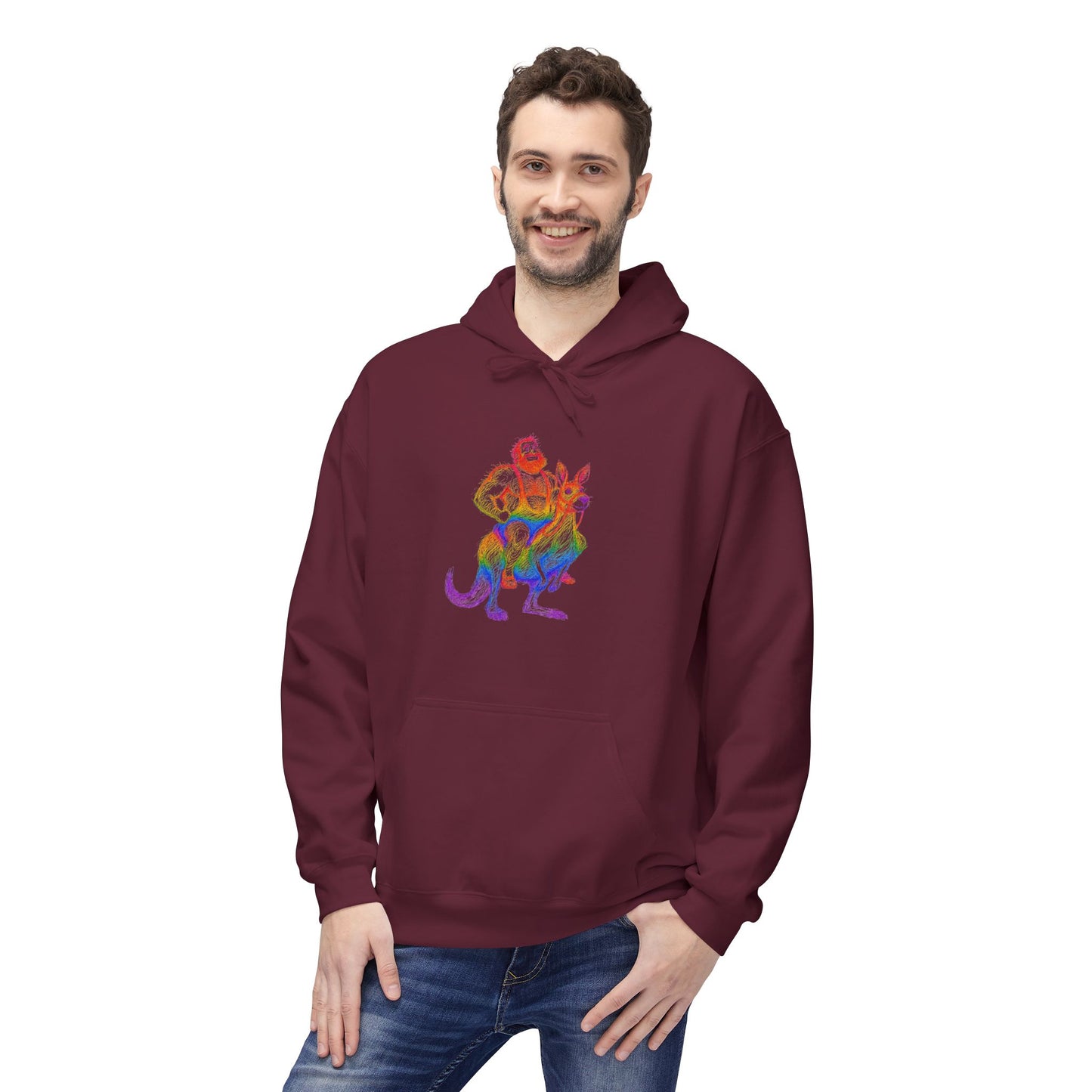 Celeste Rainbow Bear Kangaroo Graphic Hoodie