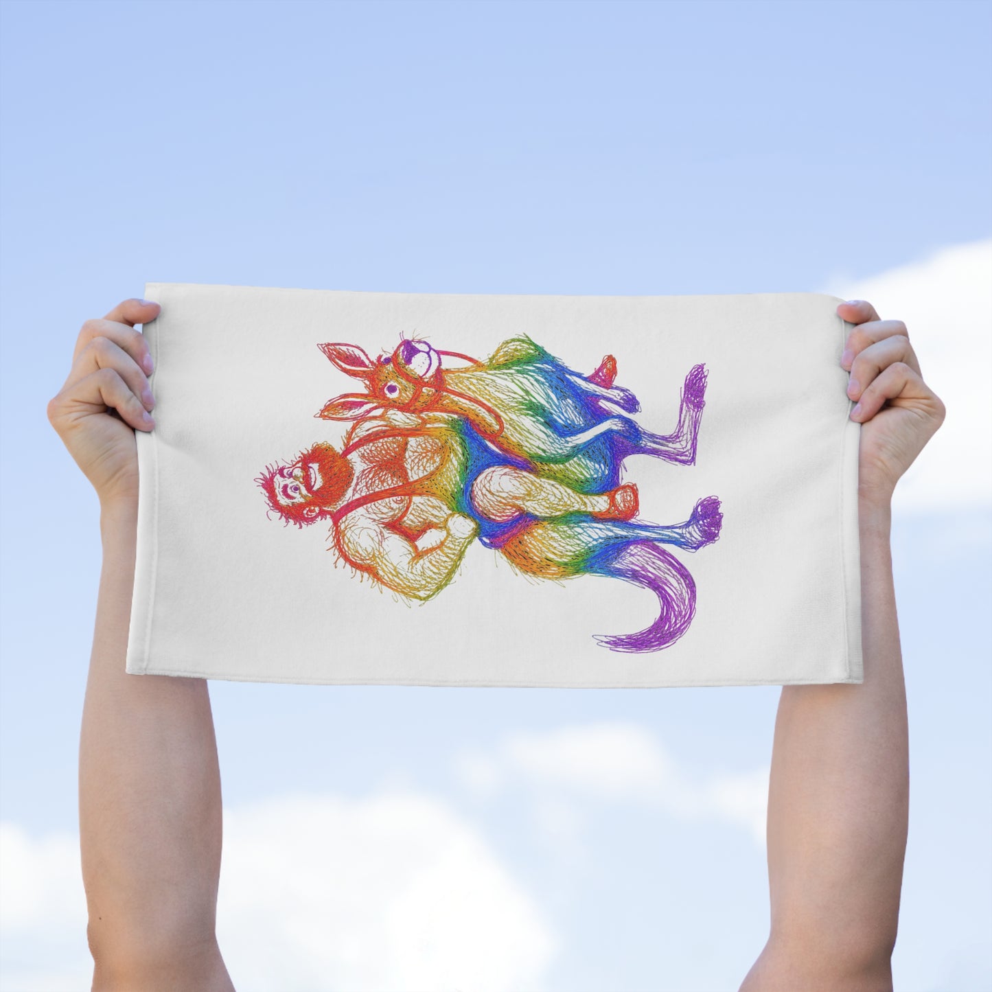 Soft Absorbent Rainbow Bear Kangaroo Hand Towel