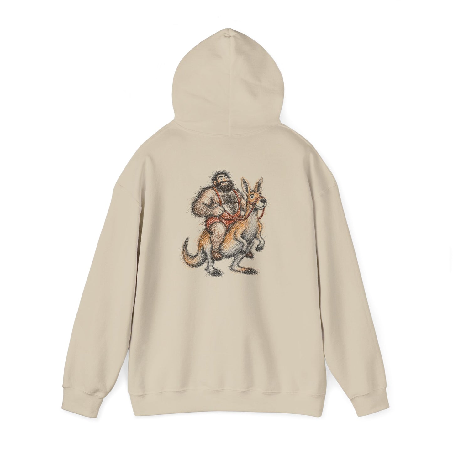 Trendy Australian Mascot Print Pullover Hoodie