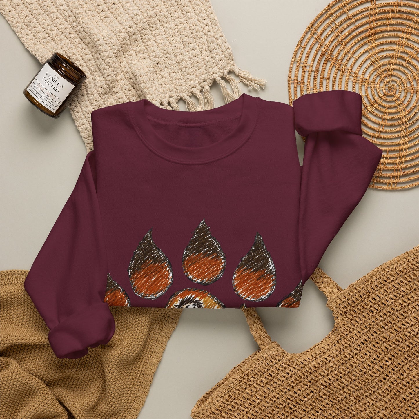 Distinctive Bear Kangaroo Design Crewneck Top