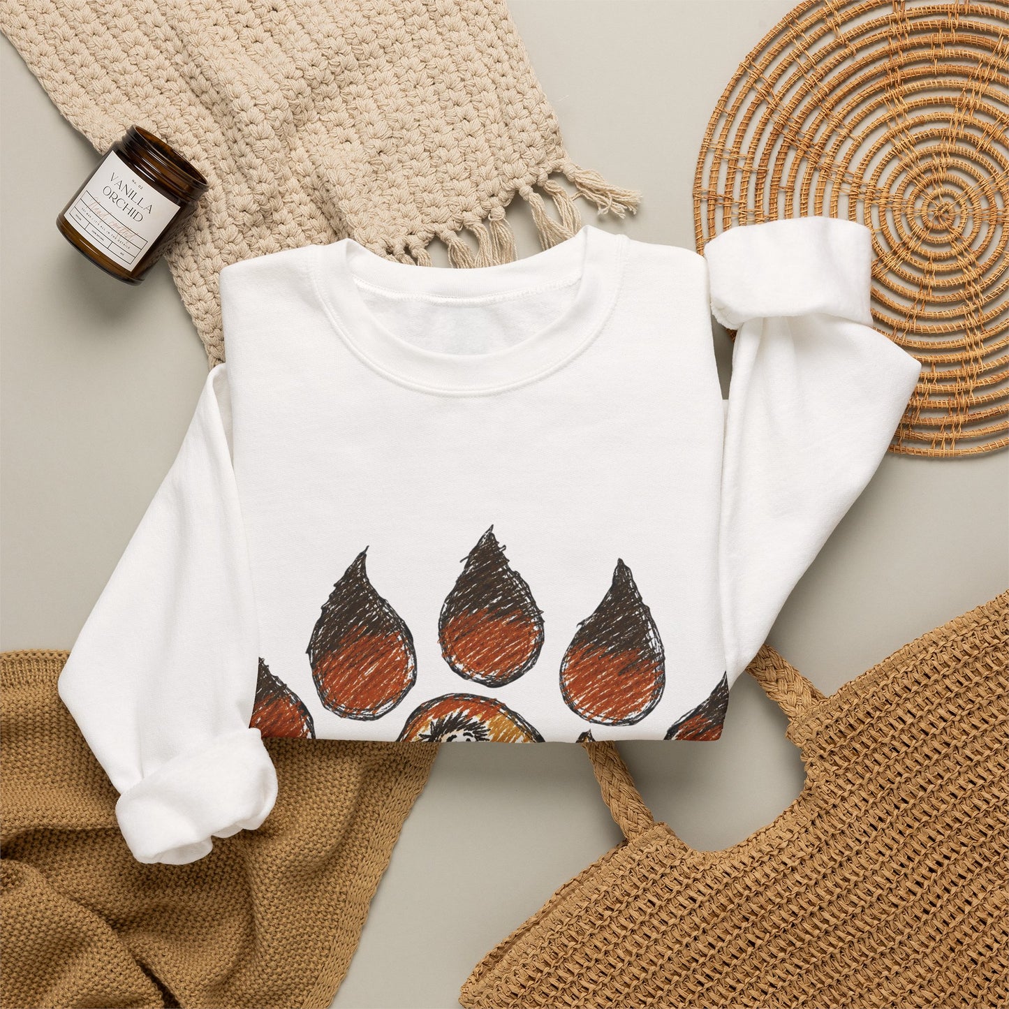 Distinctive Bear Kangaroo Design Crewneck Top