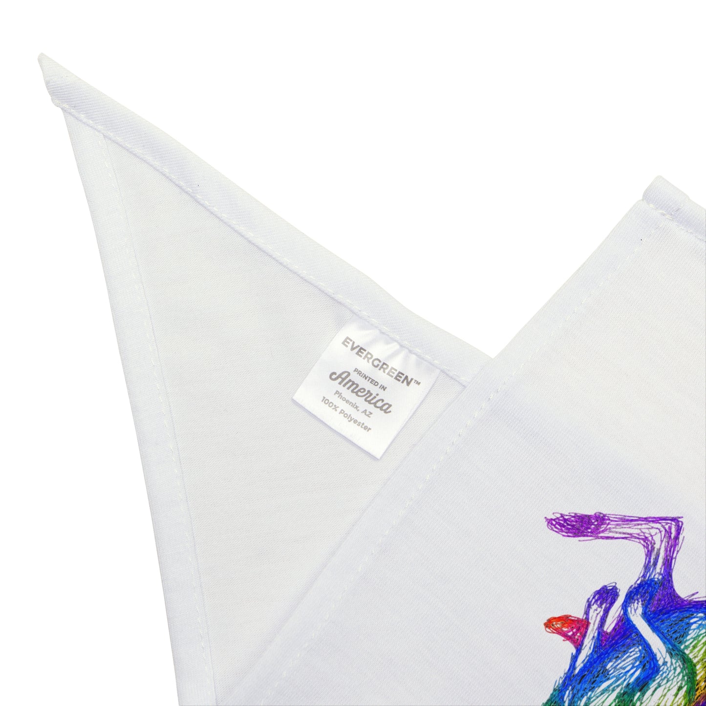 Contemporary Mascot Paw Rainbow Print Puppy Scarf