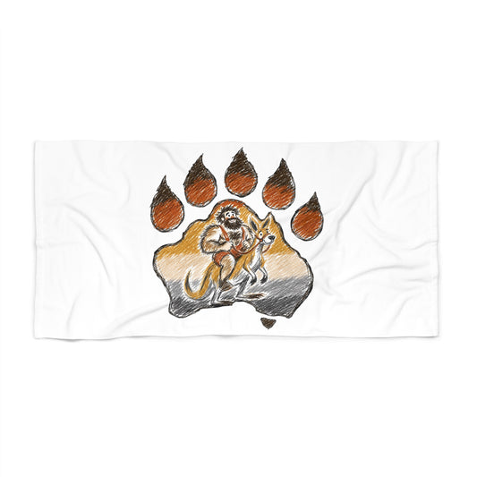 Supreme Bear Kangaroo Paw Graphic Beach Towel