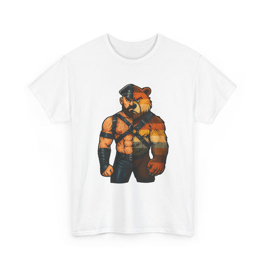 Unique Bear Brotherhood Flag Cotton Graphic Tee