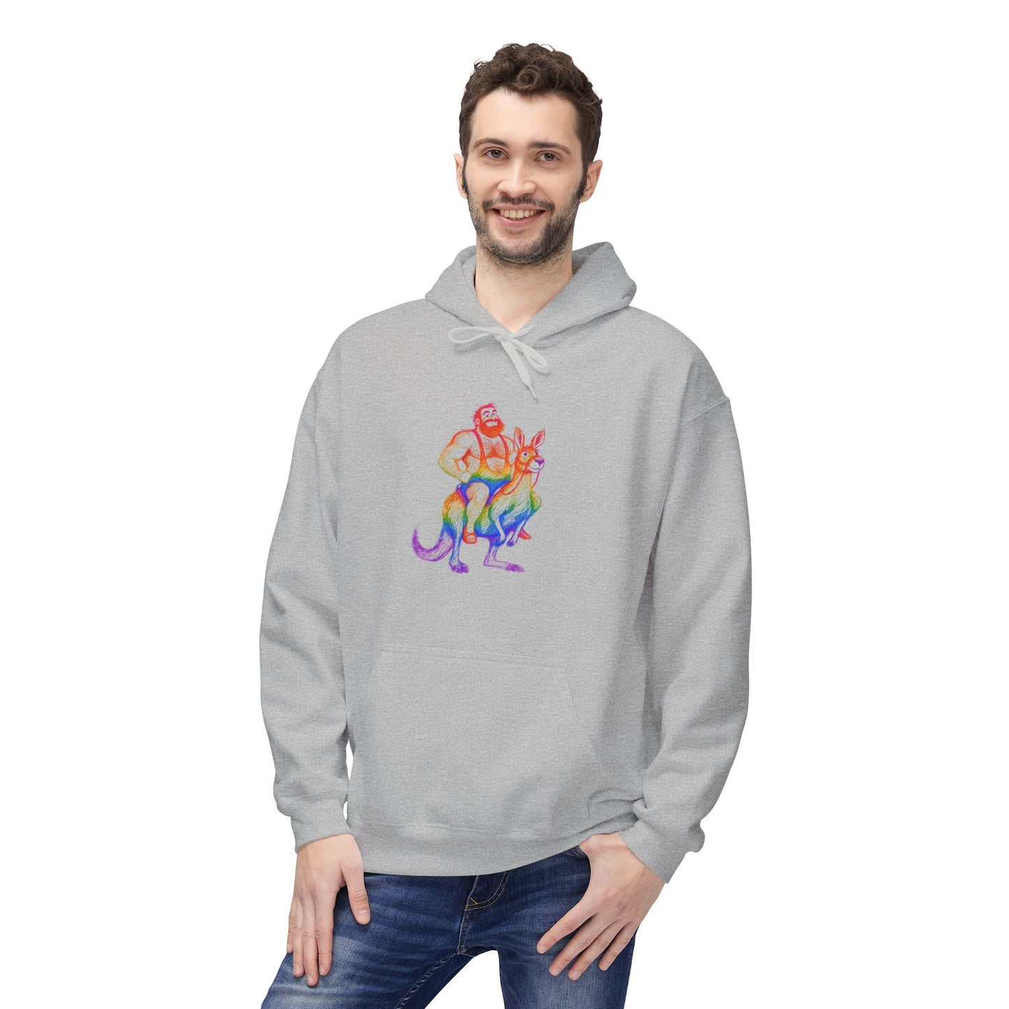 Celeste Rainbow Bear Kangaroo Graphic Hoodie