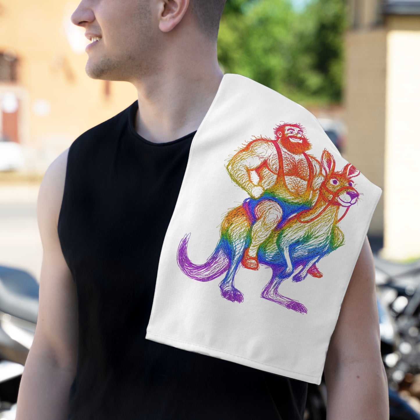Soft Absorbent Rainbow Bear Kangaroo Hand Towel