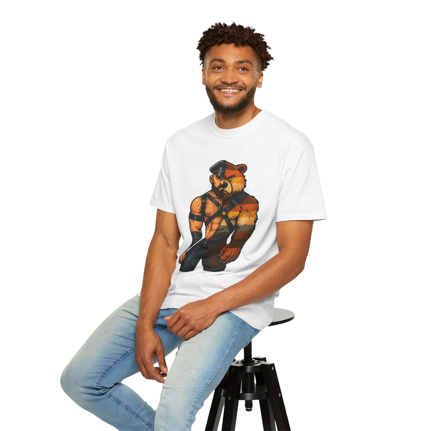 Celeste Bear Brotherhood Split Graphic T-Shirt