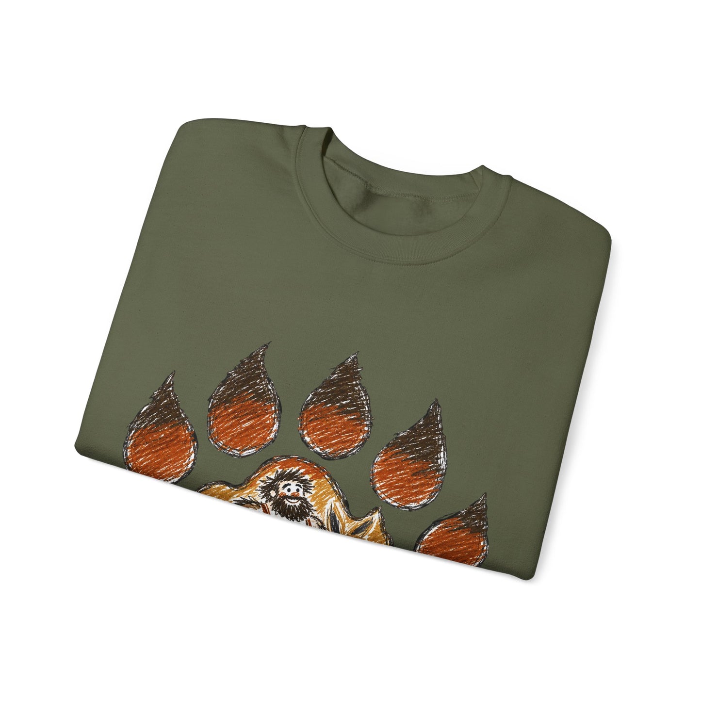 Distinctive Bear Kangaroo Design Crewneck Top