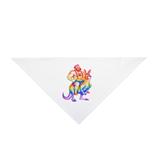 Contemporary Mascot Paw Rainbow Print Puppy Scarf