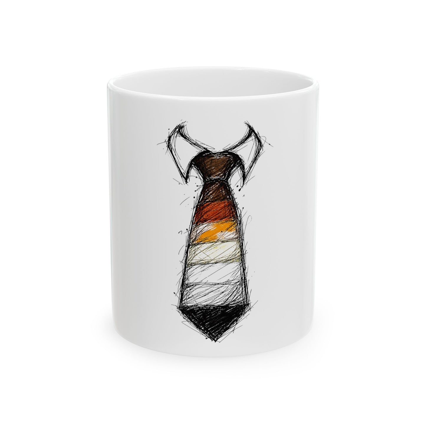 Brilliant Bear Pride Necktie Graphic Ceramic Mug