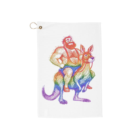 Astral Rainbow Bear Kangaroo Golf Towel