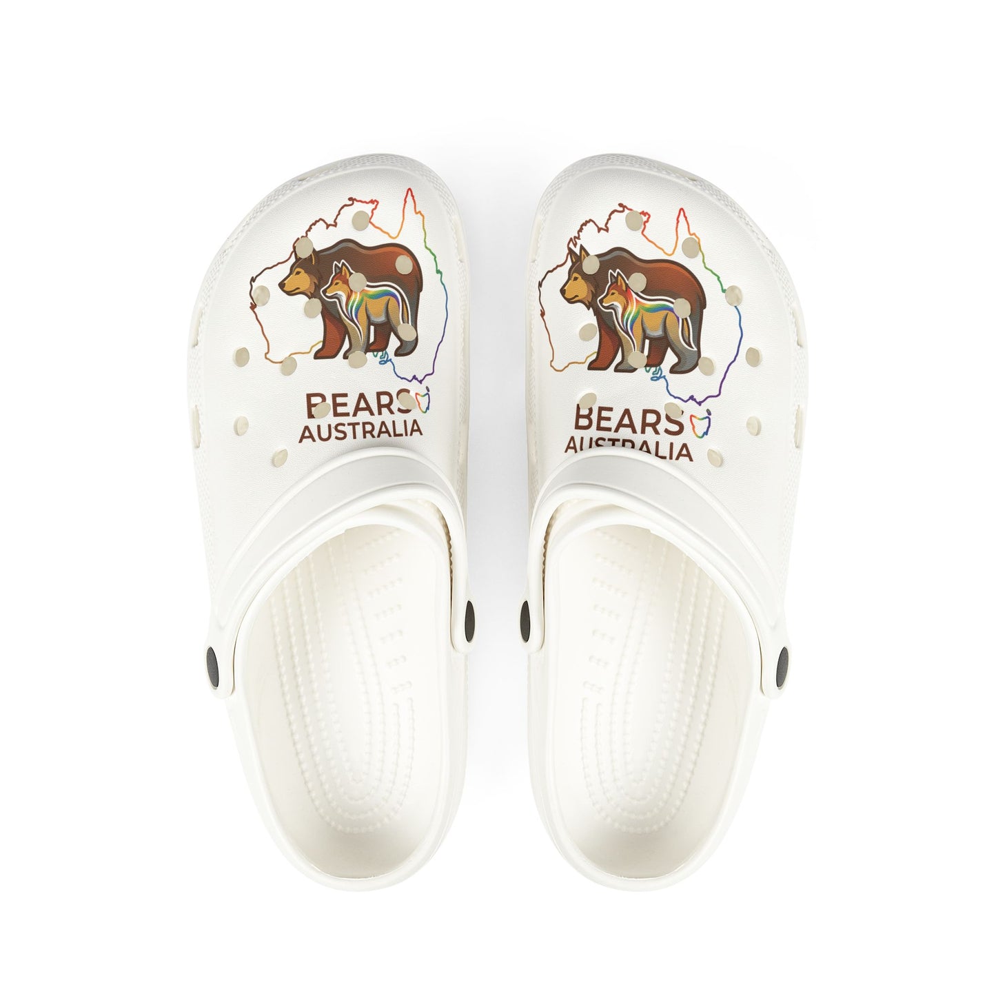 Comfortable Bears Australia Rainbow Graphic Clog Shoes