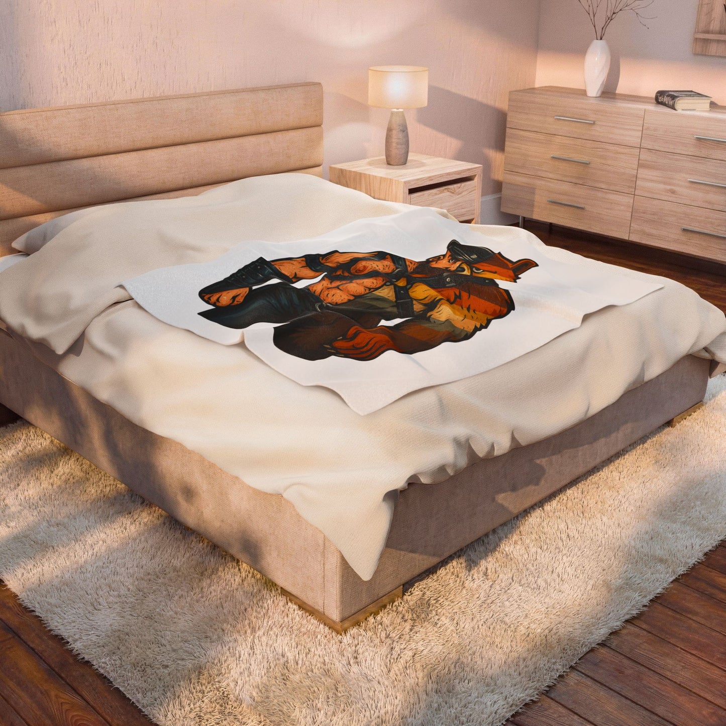 Modern Split Face Mascot Bedding Blanket