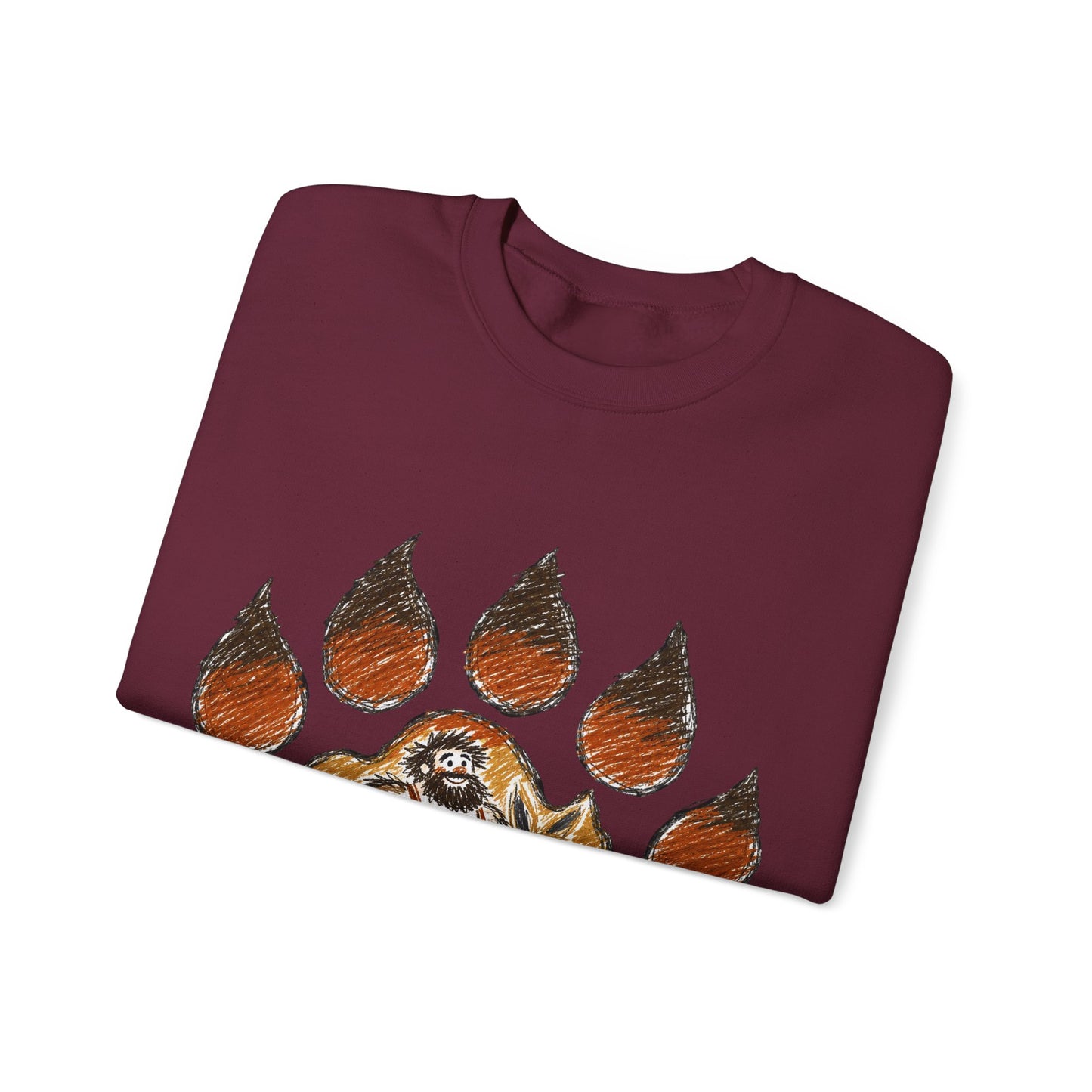 Distinctive Bear Kangaroo Design Crewneck Top