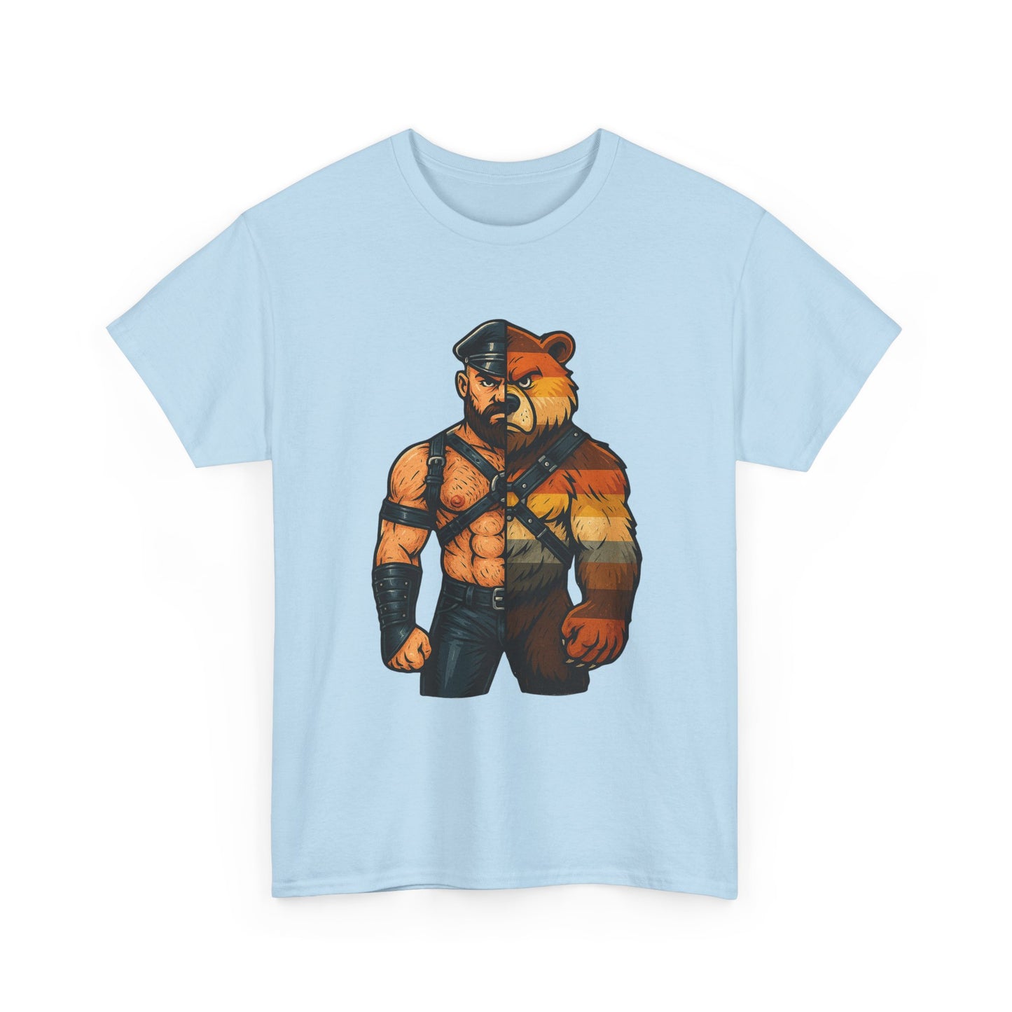 Unique Bear Brotherhood Flag Cotton Graphic Tee