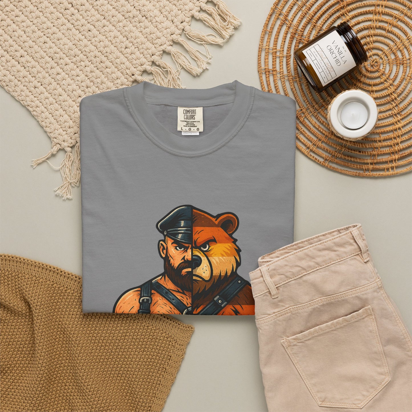Celeste Bear Brotherhood Split Graphic T-Shirt