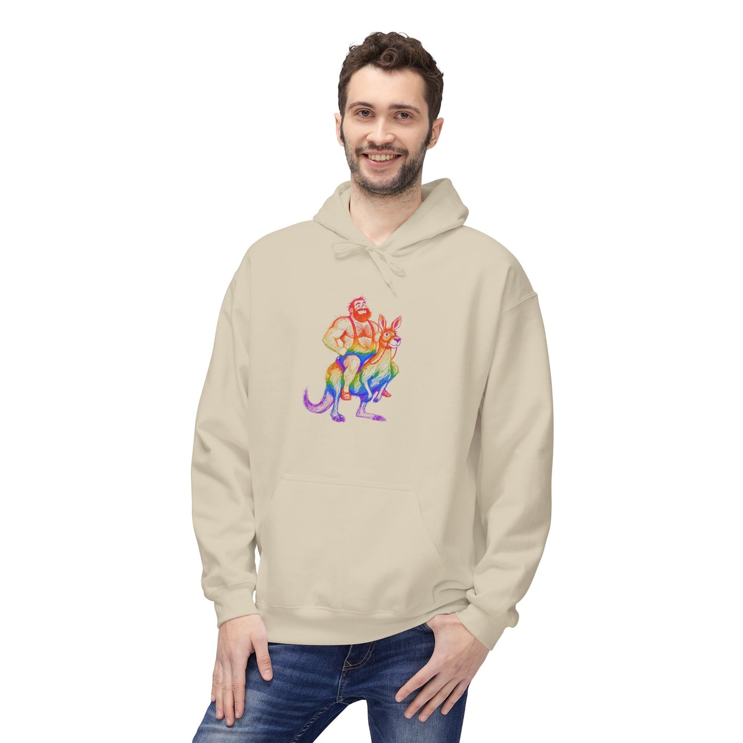 Celeste Rainbow Bear Kangaroo Graphic Hoodie