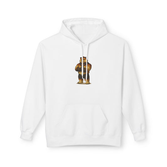 Retro Bear Brotherhood Print Hoodie Apparel