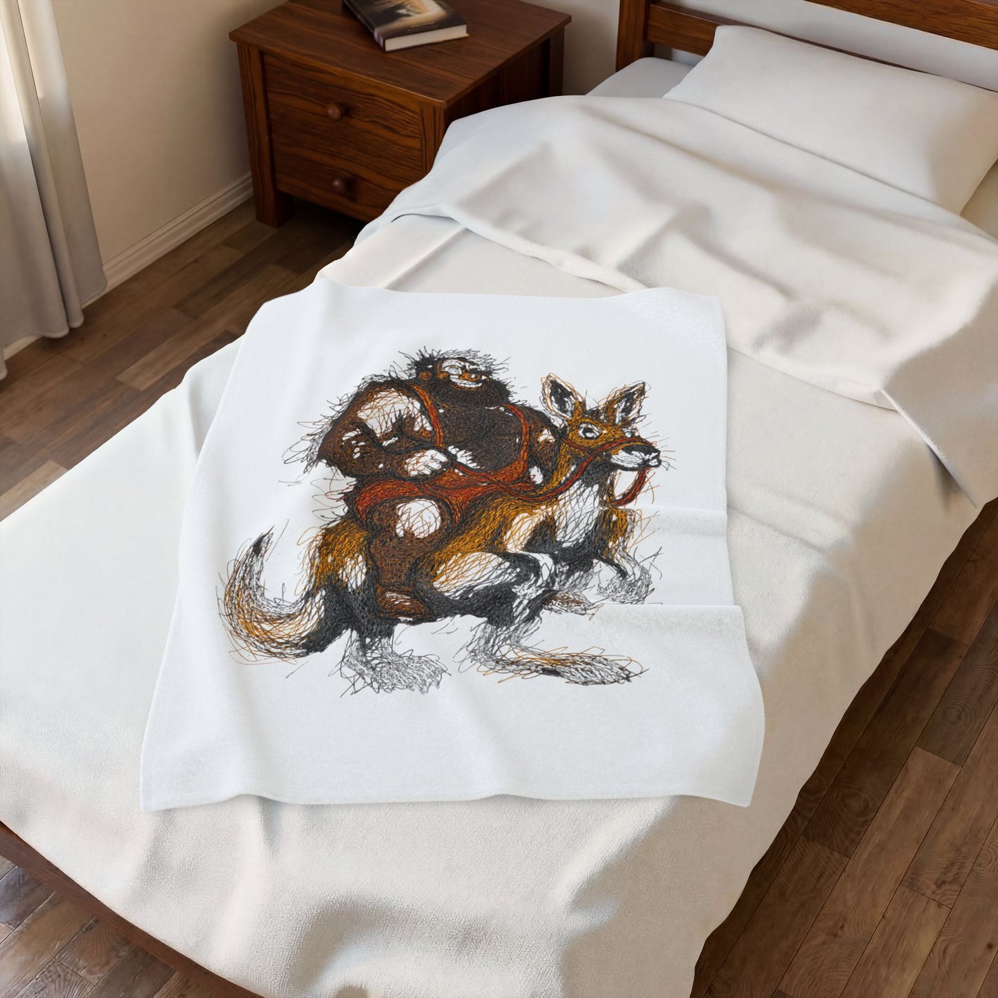 Supreme Bear Kangaroo Graphic Fleece Blanket