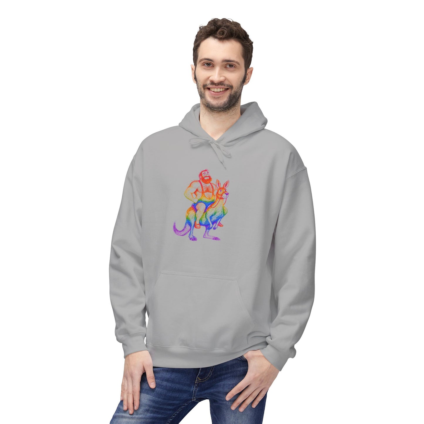 Celeste Rainbow Bear Kangaroo Graphic Hoodie