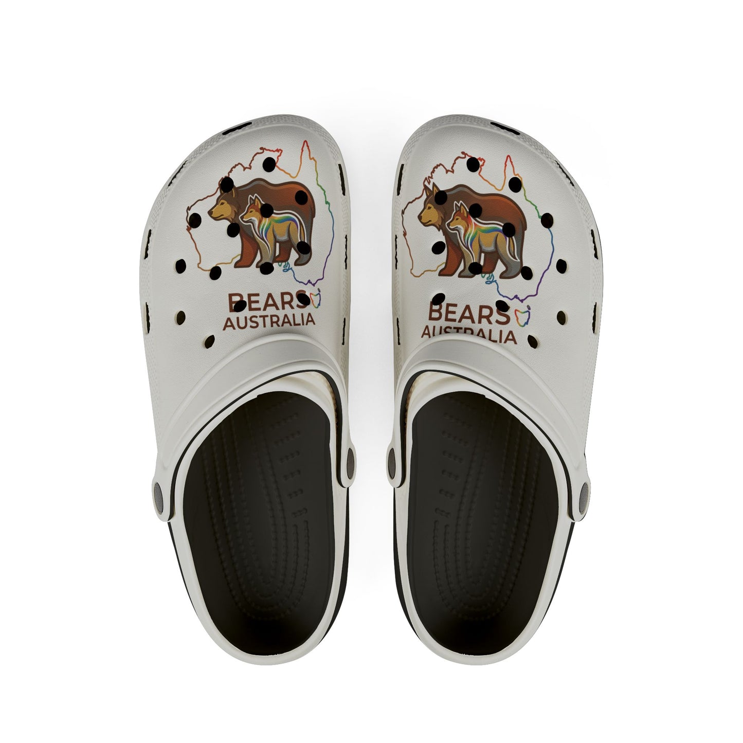 Comfortable Bears Australia Rainbow Graphic Clog Shoes