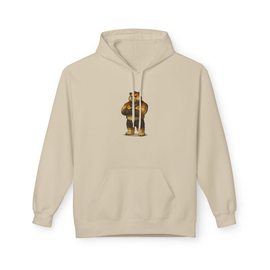 Retro Bear Brotherhood Print Hoodie Apparel