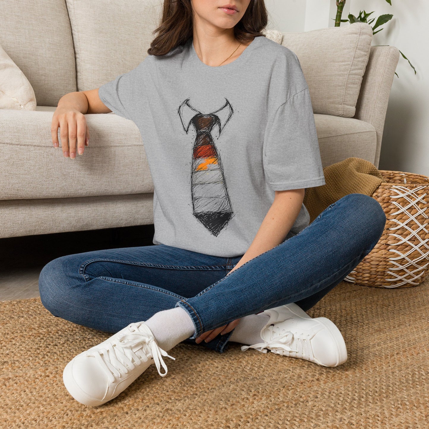 Vibrant Striped Necktie Pride Graphic Top
