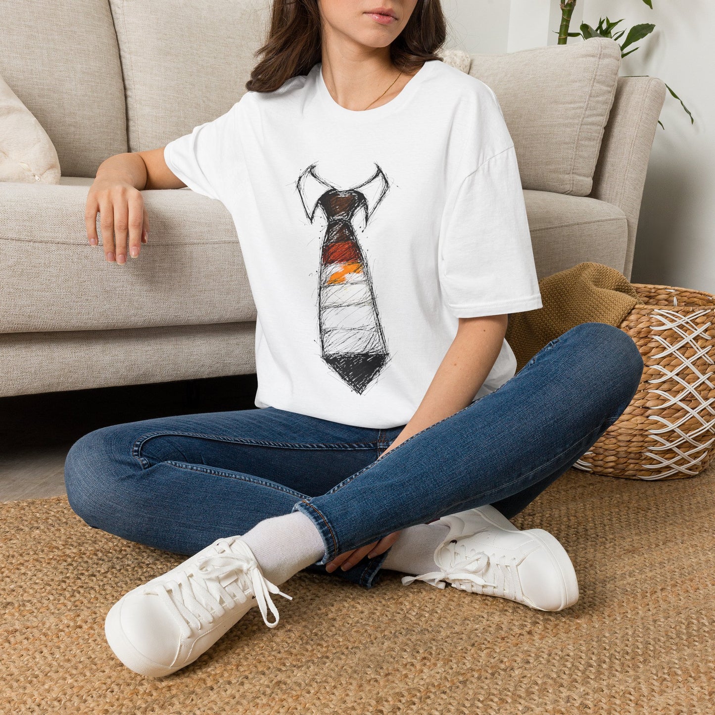 Vibrant Striped Necktie Pride Graphic Top