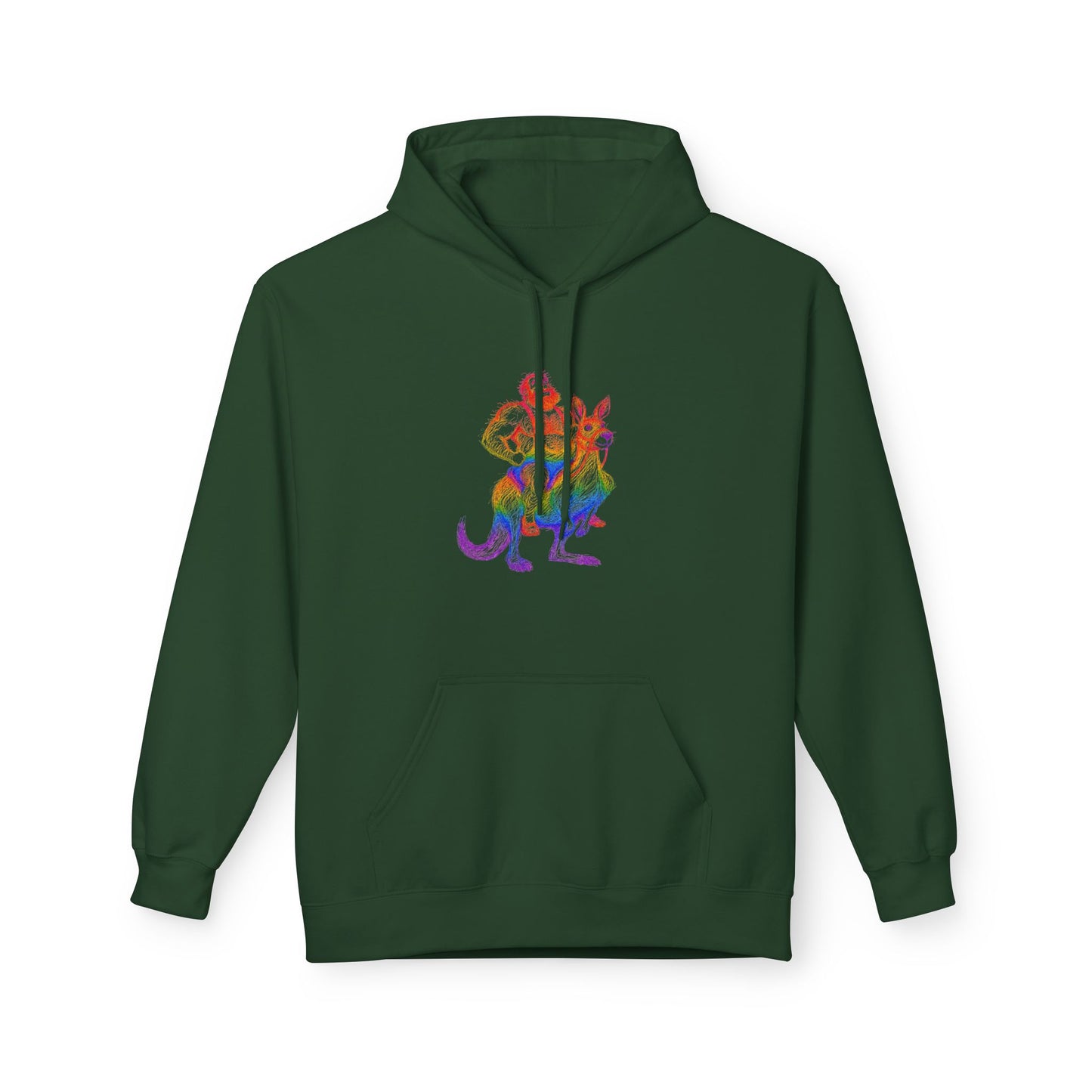 Celeste Rainbow Bear Kangaroo Graphic Hoodie
