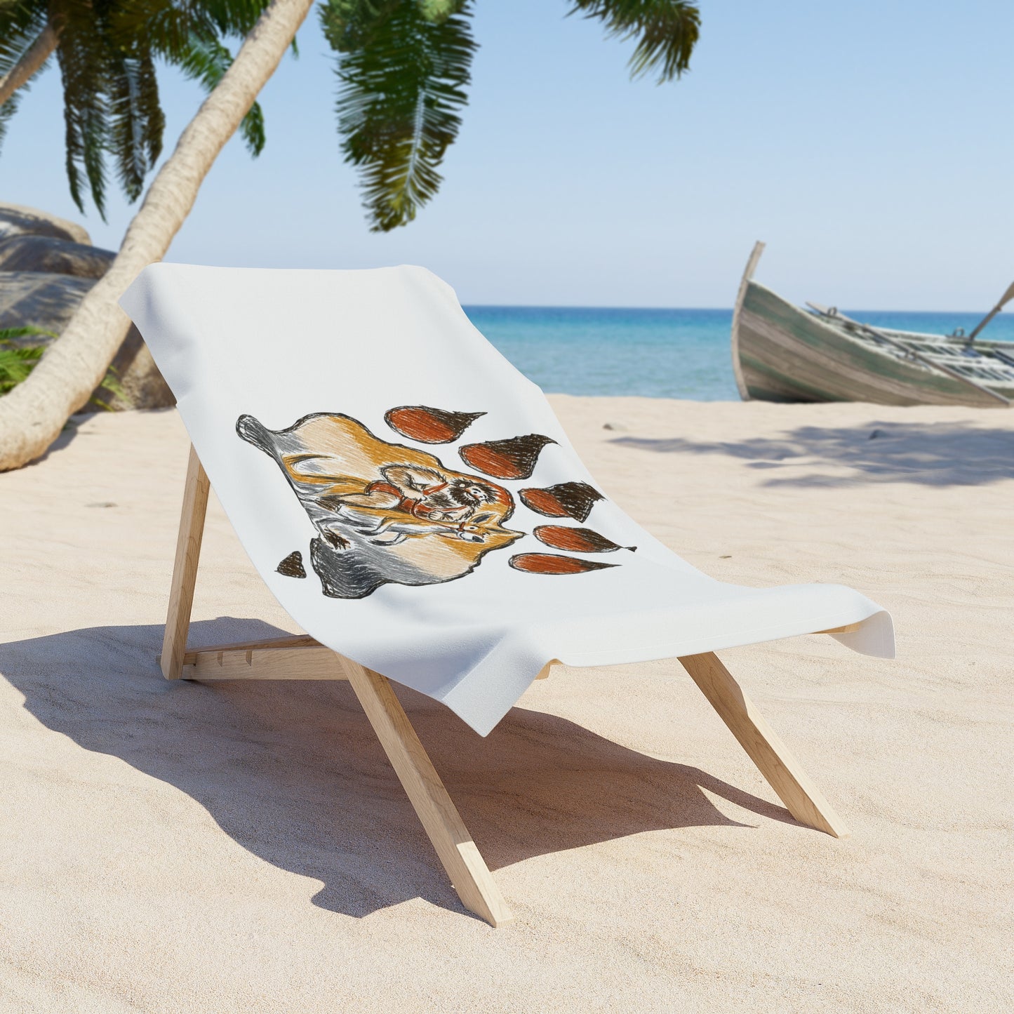 Supreme Bear Kangaroo Paw Graphic Beach Towel