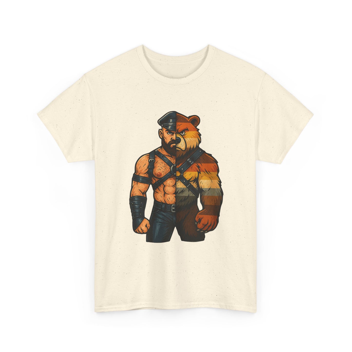 Unique Bear Brotherhood Flag Cotton Graphic Tee