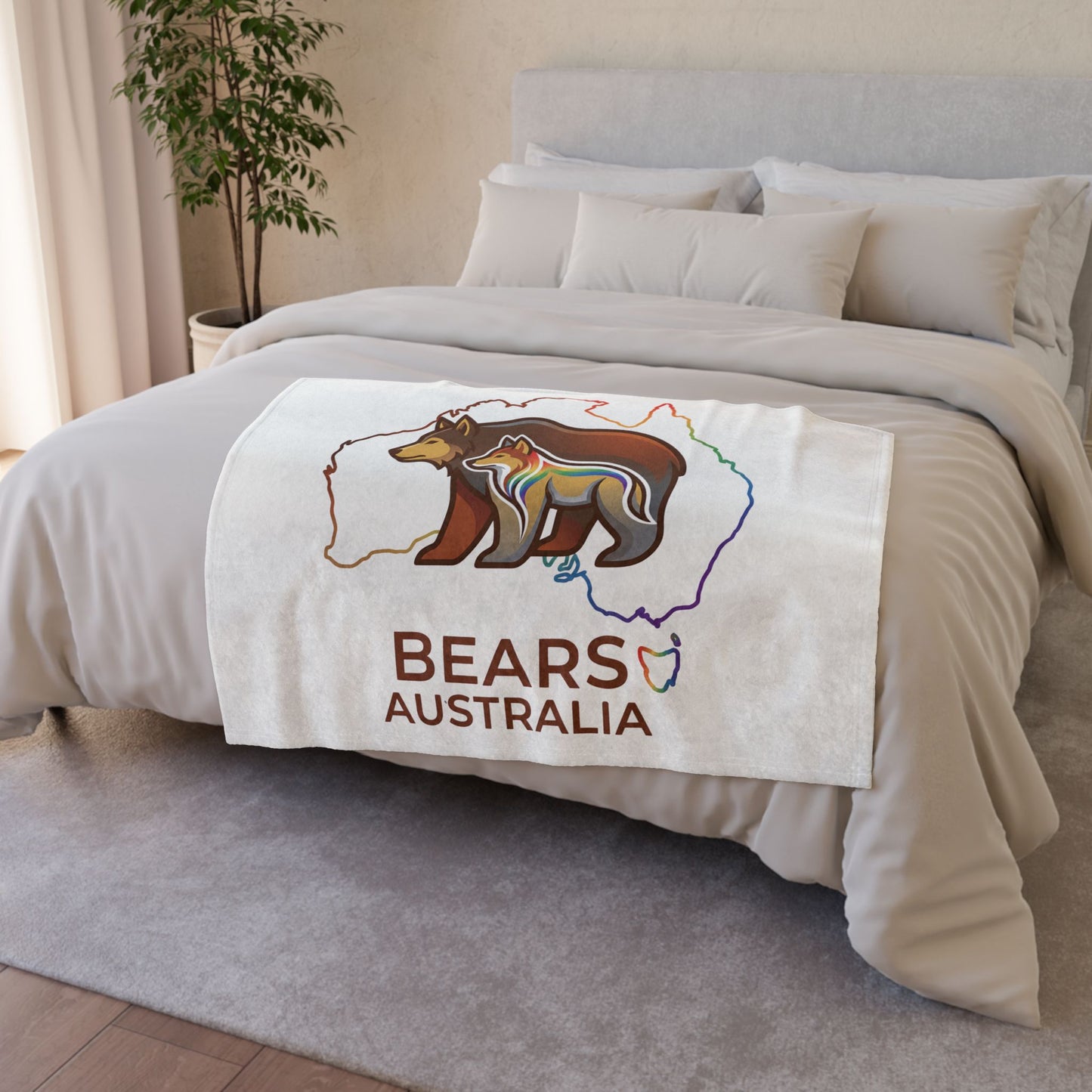 Astral Bears Australia Map Pride Fleece Blanket