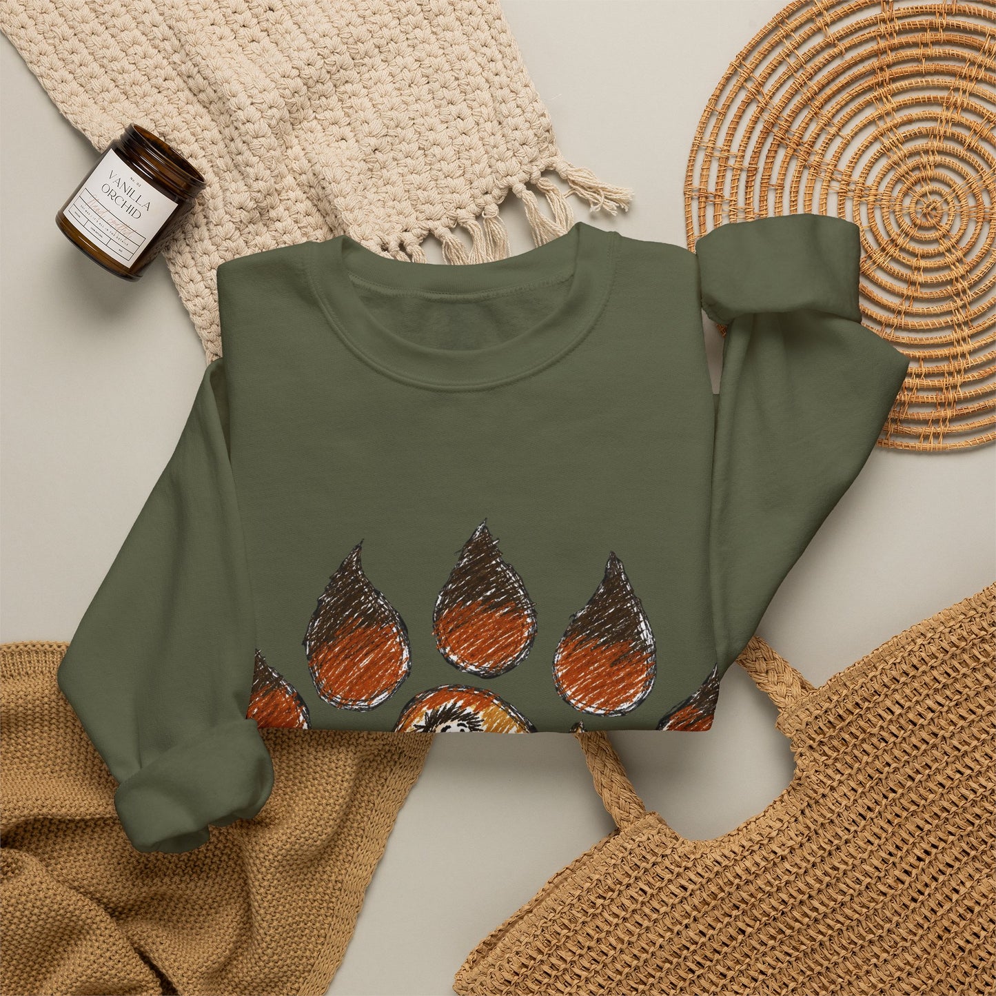 Distinctive Bear Kangaroo Design Crewneck Top