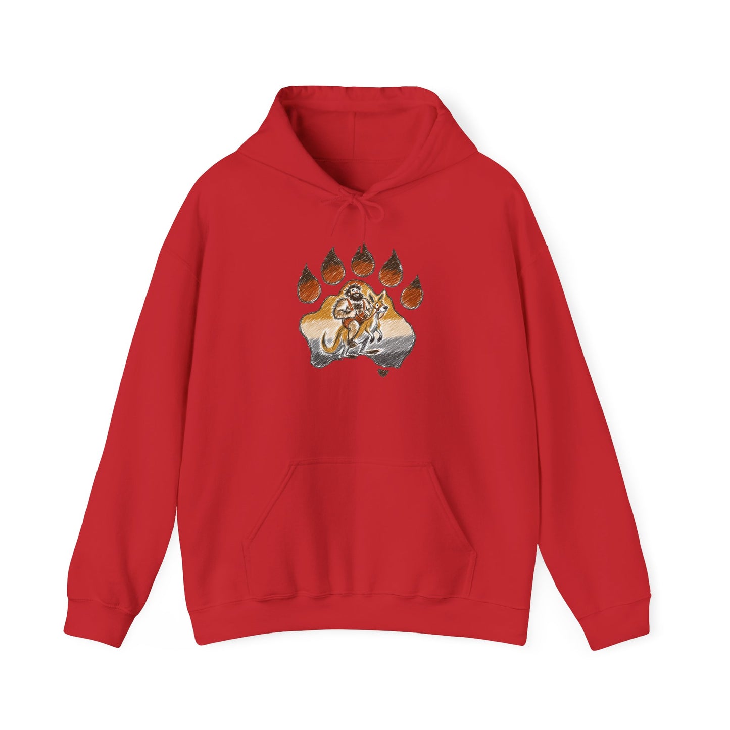 Trendy Australian Mascot Print Pullover Hoodie