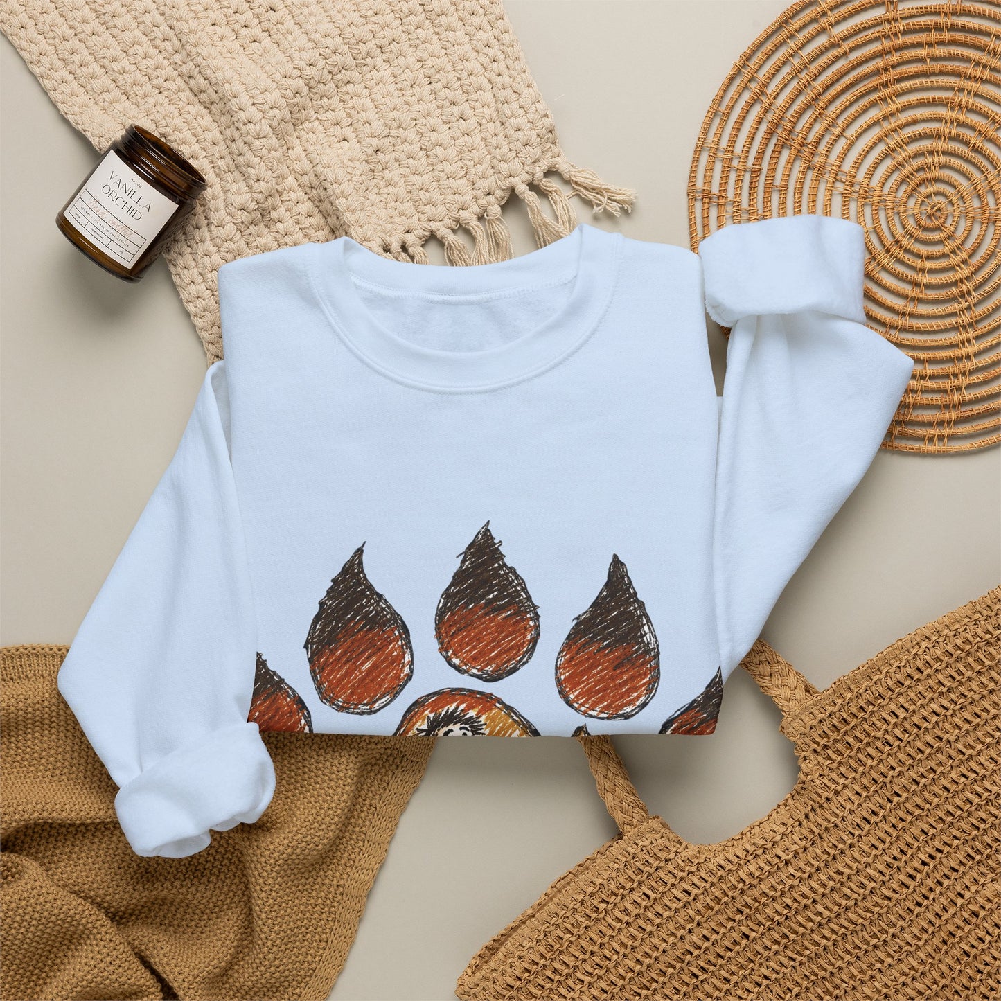 Distinctive Bear Kangaroo Design Crewneck Top