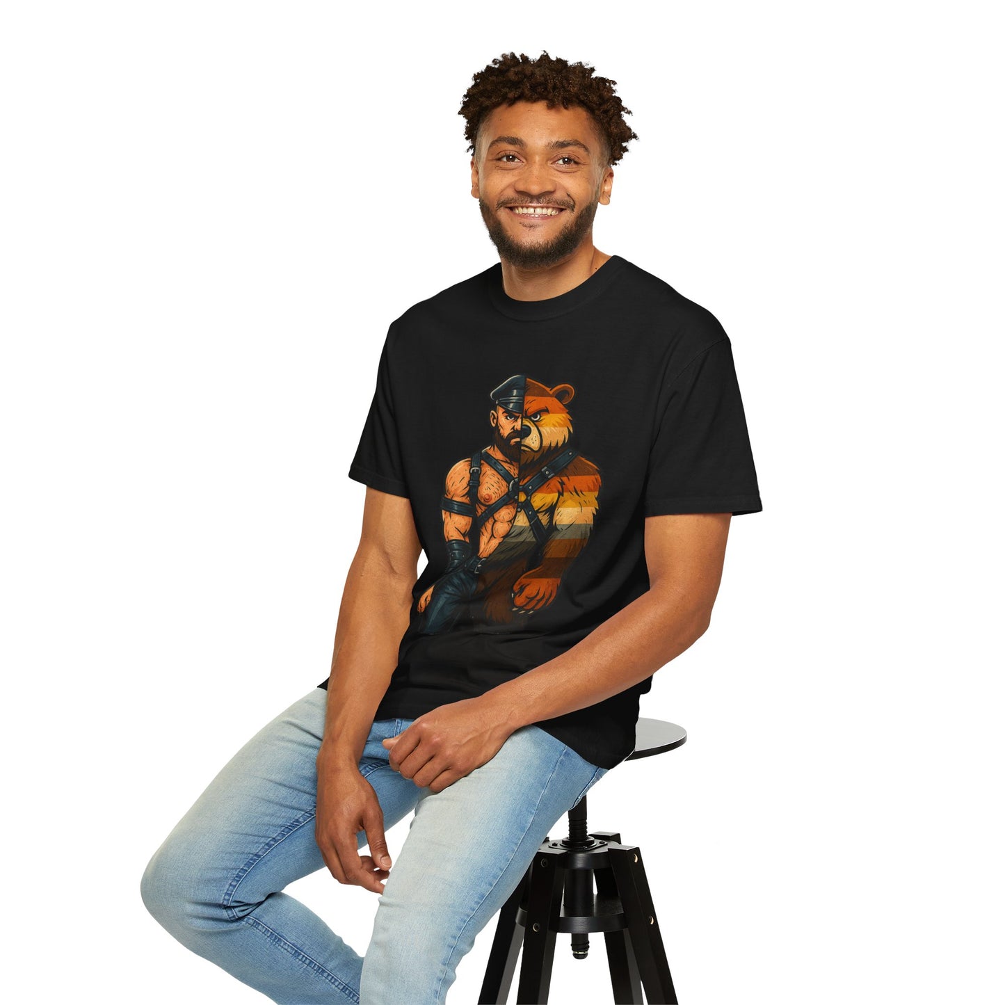 Celeste Bear Brotherhood Split Graphic T-Shirt