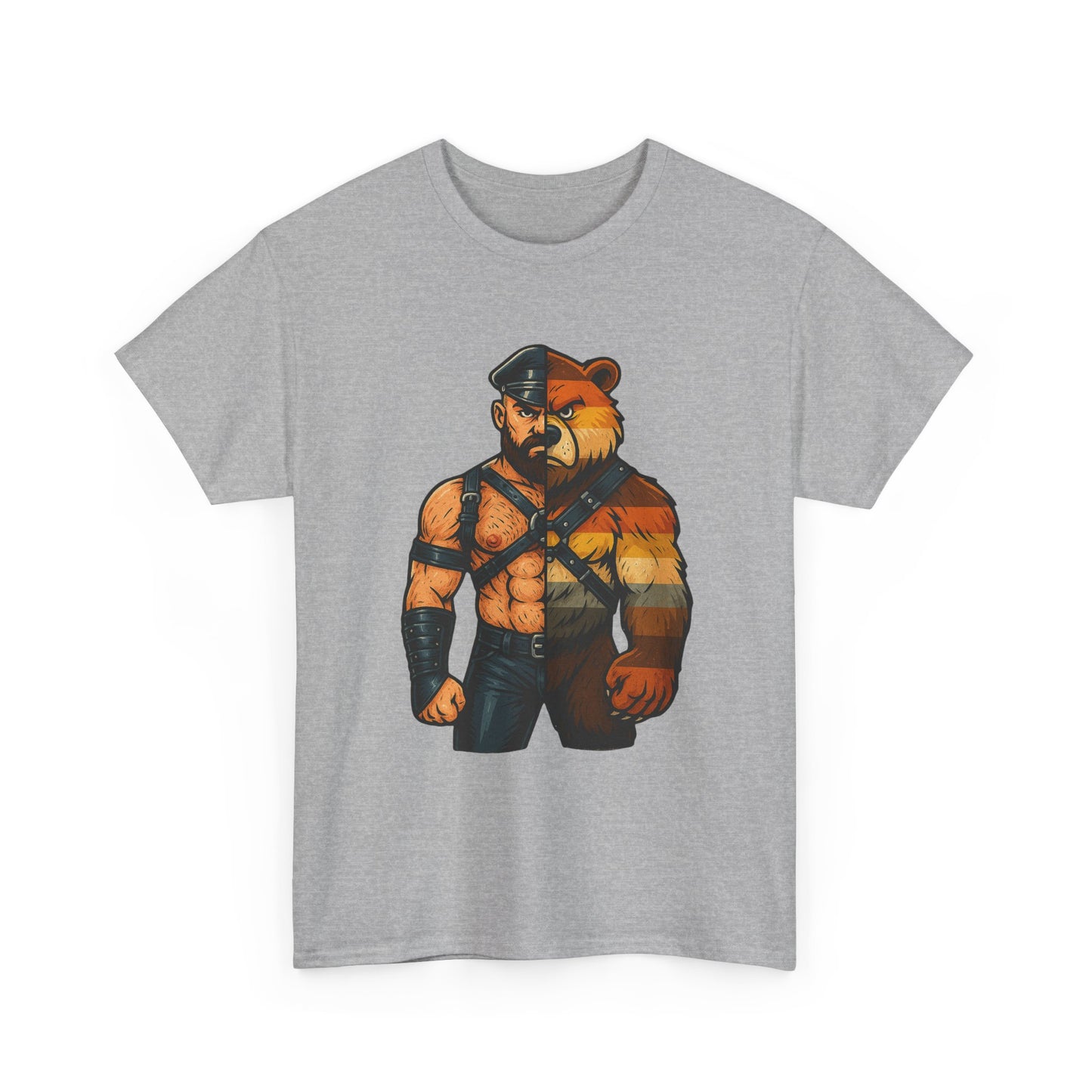 Unique Bear Brotherhood Flag Cotton Graphic Tee