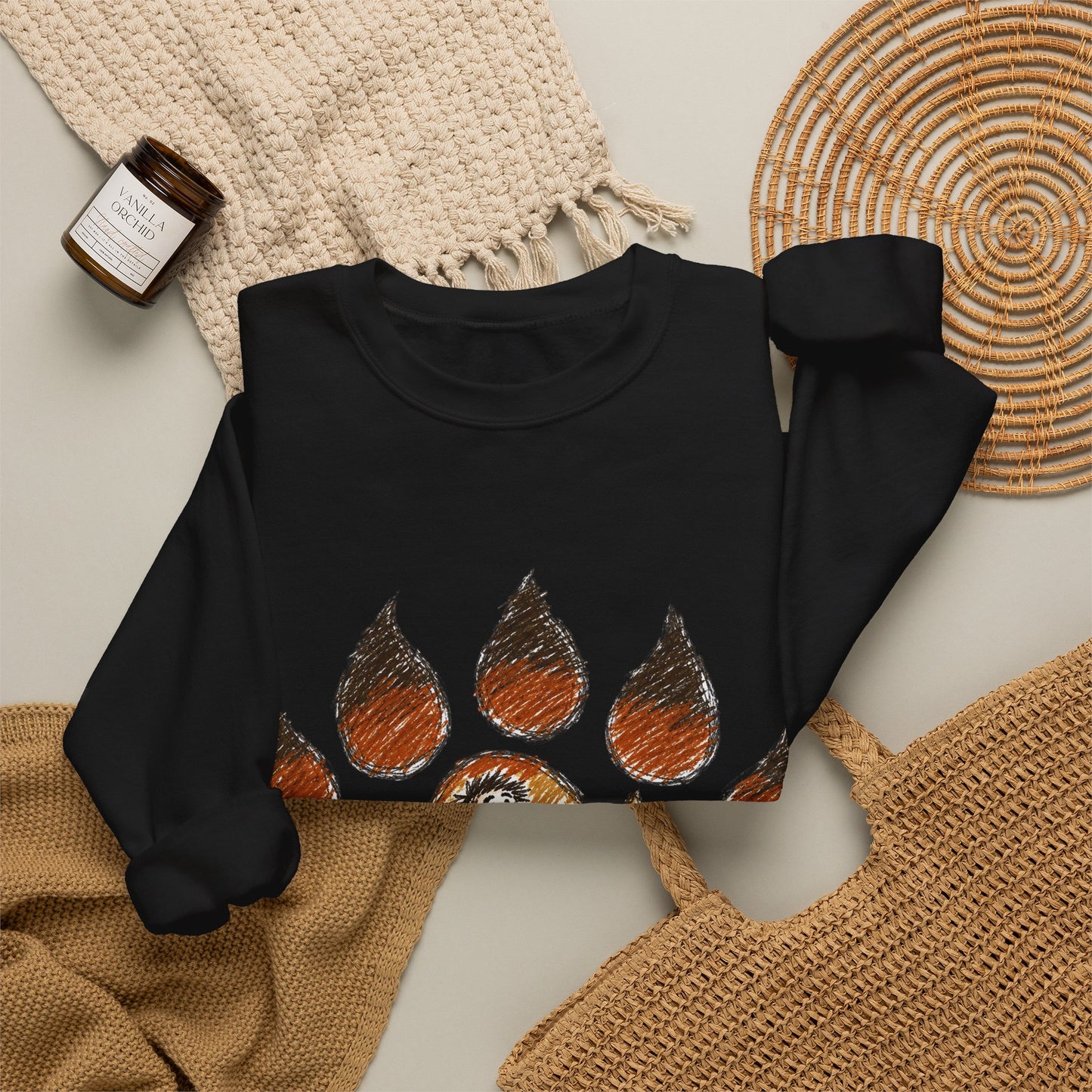 Distinctive Bear Kangaroo Design Crewneck Top