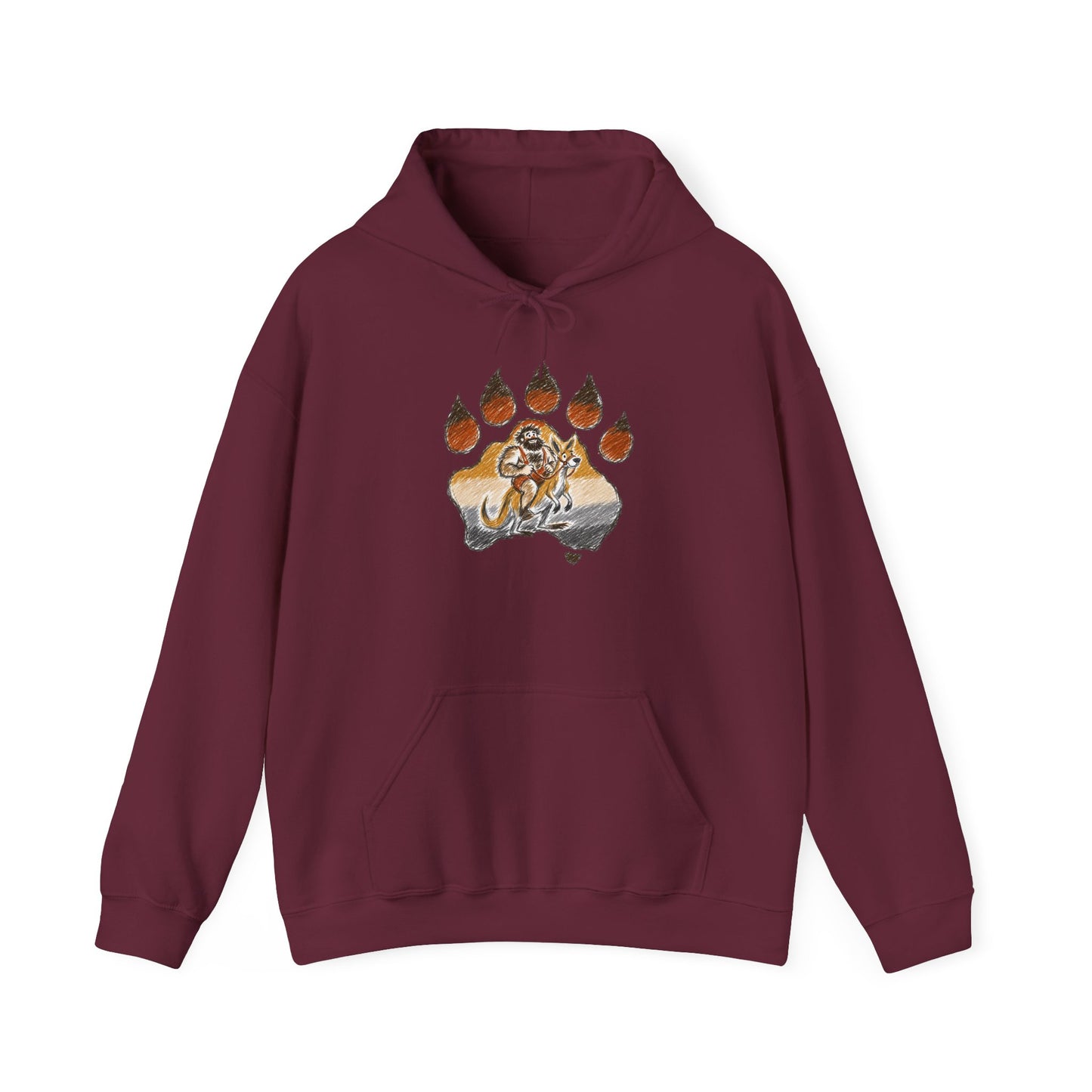 Trendy Australian Mascot Print Pullover Hoodie